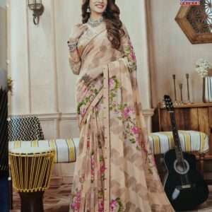 SYNTHETIC SAREE WITH BLOUSE PIECE