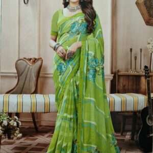 SYNTHETIC SAREE WITH BLOUSE PIECE