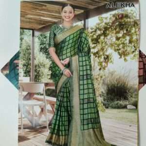 BRASSO SYNTHEYIC SILK SAREE WITH PRINTED BLOUSE PIECE