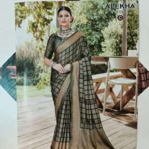 BRASSO SYNTHEYIC SILK SAREE WITH PRINTED BLOUSE PIECE