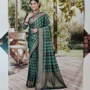 BRASSO SYNTHEYIC SILK SAREE WITH PRINTED BLOUSE PIECE