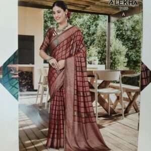 BRASSO SYNTHEYIC SILK SAREE WITH PRINTED BLOUSE PIECE