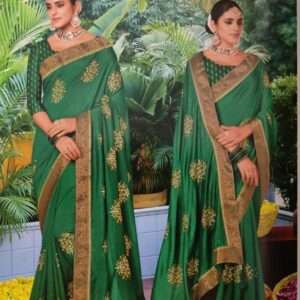 EMBROIDERY WARK SAREE WITH DESIGNER BLOUSE PIECE