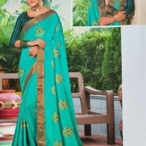 EMBROIDERY WARK SAREE WITH DESIGNER BLOUSE PIECE