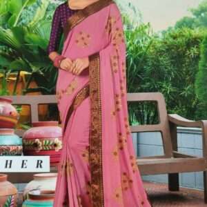 EMBROIDERY WARK SAREE WITH DESIGNER BLOUSE PIECE