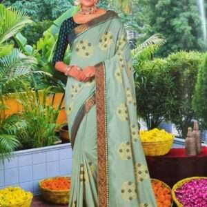 EMBROIDERY WARK SAREE WITH DESIGNER BLOUSE PIECE