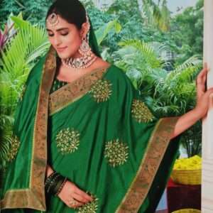 EMBROIDERY WARK SAREE WITH DESIGNER BLOUSE PIECE