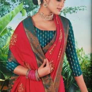 EMBROIDERY WARK SAREE WITH DESIGNER BLOUSE PIECE