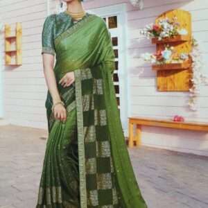 DESIGNER SAREE WITH PRINTED BLOUSE PIECE