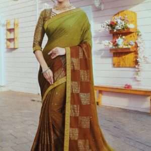 DESIGNER SAREE WITH PRINTED BLOUSE PIECE