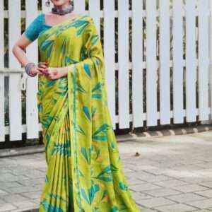 PRINTED SOFT SILK SAREE WITH BLOUSE PIECE