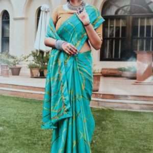 PRINTED SOFT SILK SAREE WITH BLOUSE PIECE