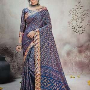 BRASSO PRINTED SAREE WITH BLOUSE PIECE