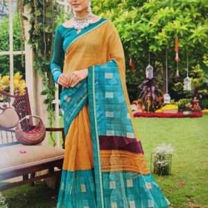 SUPERNET MUNGA KOTA SAREE WITH BLOUSE PIECE