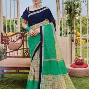 SUPERNET MUNGA KOTA SAREE WITH BLOUSE PIECE