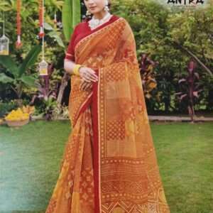 SUPERNET MUNGA KOTA SAREE WITH BLOUSE PIECE