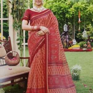 SUPERNET MUNGA KOTA SAREE WITH BLOUSE PIECE