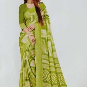 GEORGETTE PRINTED PATTERN SAREE WITH BLOUSE PIECE