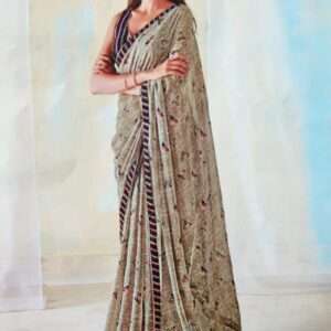 CHIFFON PRINTED SAREE WITH BLOUSE PIECE