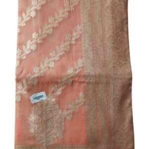 ORGANZA SE LAHARIYA PATTERN SAREE WITH BLOUSE PIECE