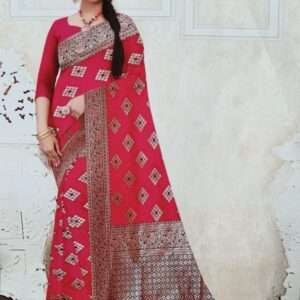 KATHPADAR PAITHANI BORDER SAREE WITH BLOUSE PIECE