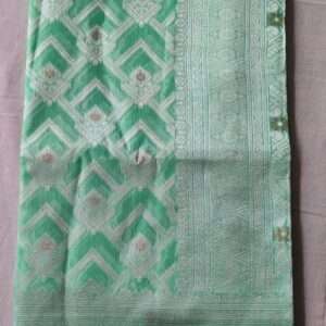 cotton silk silver border saree with blouse piece