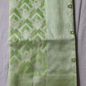 cotton silk silver border saree with blouse piece