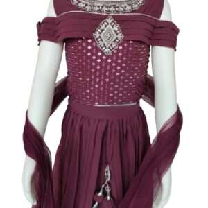 Cutiekins Girls Embroidered Sequinned Ready to Wear Lehenga & Blouse With Dupatta