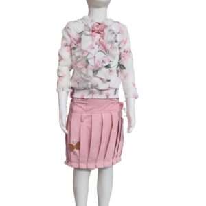 YOU DRESSES Beautiful Flower Print Georgette Top with Skirt Dress Set